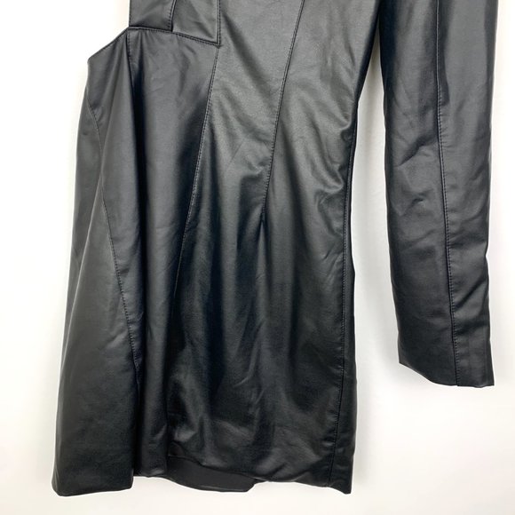 NWT Ronny Kobo X REVOLVE Sabrina Cut Out Blazer Mini Dress Leather Black - Picture 6 of 12